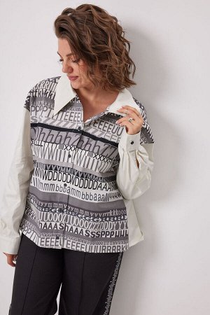 Блуза BegiModa 4136 Сливочно-серый