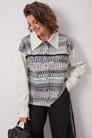 Блуза BegiModa 4136 Сливочно-серый
