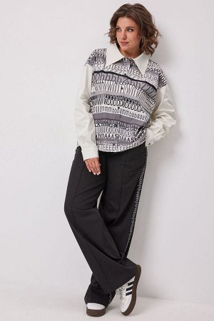 Блуза BegiModa 4136 Сливочно-серый