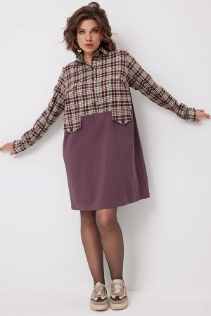 Платье BegiModa 1058 виноградная клетка