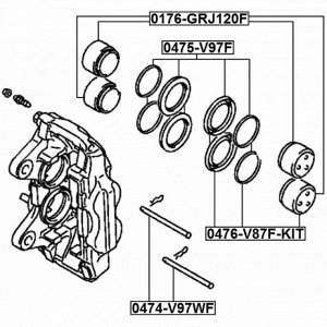 Направляющая тормозного суппорта Febest, передняя, арт. 0474-V97WF