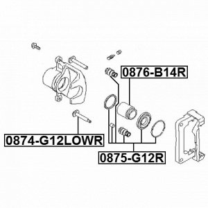 Направляющая тормозного суппорта Febest, задняя, арт. 0874-G12LOWR