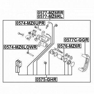 Направляющая тормозного суппорта Febest, задняя, арт. 0574-MZ6LOWR