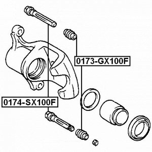 Направляющая тормозного суппорта Febest, передняя, арт. 0174-SX100F