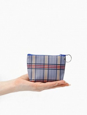 Кошелёк-монетница на молнии 10x1x8 см, в клетку, МИКС