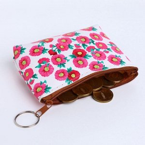 Кошелёк-монетница на молнии, 12.5x2.5x9 см, с принтом, МИКС