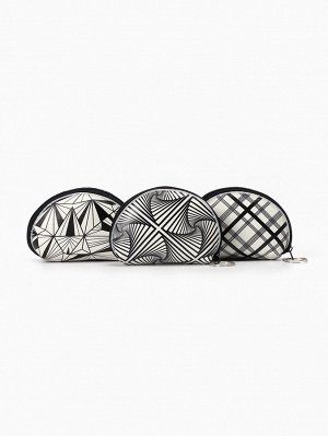 Кошелёк-монетница на молнии 9.5x3x7.5 см, с монохромным принтом, МИКС