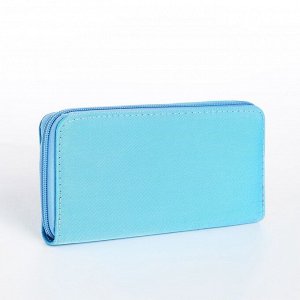 Кошелёк женский на молнии, 19.5x2.5x10 см, голубой