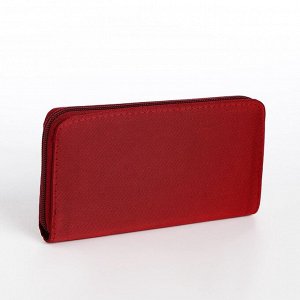 Кошелёк женский на молнии, 19.5x2.5x10 см, бордовый