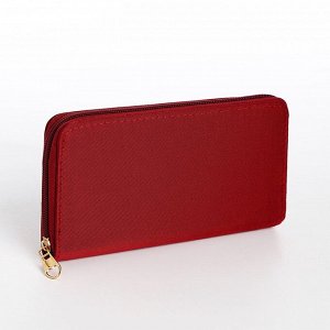 Кошелёк женский на молнии, 19.5x2.5x10 см, бордовый