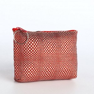 Кошелёк-монетница на молнии, 12x2.5x8.5 см, красная