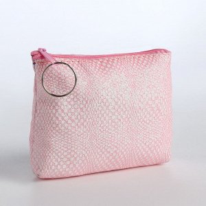 Кошелёк-монетница на молнии, 12x2.5x8.5 см, нежно-розовый