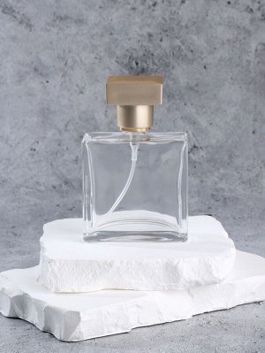 Флакон для парфюма, с распылителем, стеклянный, 25 мл, прозрачный, бронзовый