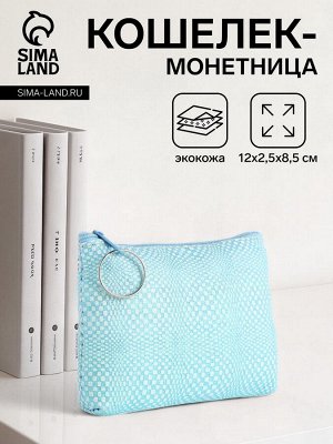 Кошелёк-монетница на молнии, 12x2.5x8.5 см, голубой