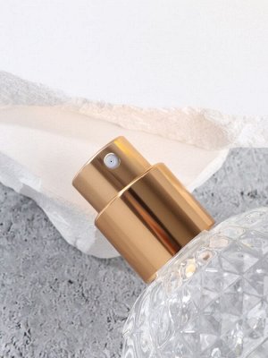 Флакон для парфюма, с распылителем, стеклянный, 30 мл, прозрачный, золотистый