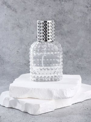 Флакон для парфюма, с распылителем, стеклянный, 30 мл, прозрачный, серебристый