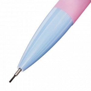 Карандаш механический 0,5 мм ErichKrause "Tropic Pastel Bloom" НВ, с ластиком, круглый корпус Soft-touch, тубус, микс