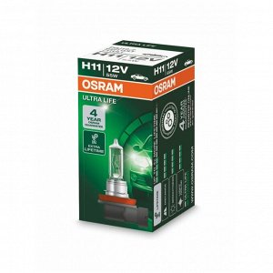 Лампа галогенная Osram Ultra Life H11 (PGJ19-2, T11), 12В, 55Вт, 3000К, 1 шт
