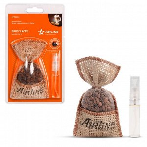 Ароматизатор подвесной Airline Spicy Latte (пряный латте), текстиль с пропиткой, мешочек, арт. AFCO200