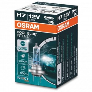 Лампа галогенная Osram Cool Blue Intense (Next Gen) H7 (PX26d, T11), 12В, 55Вт, 5000К, 1 шт, арт. 64210CBN