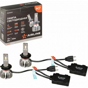Лампа светодиодная Airline PRO Series H7 (PX26d, T11), 12/24В, 50Вт, 6000К, комплект 2 шт, арт. AEAR207