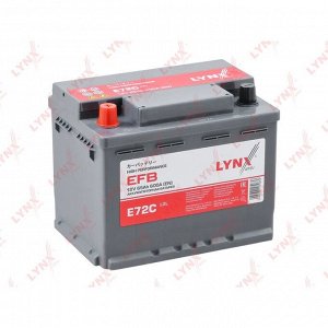 Аккумулятор LYNXauto LN2R/L2R, 65Ач, CCA 600A, необслуживаемый, технология EFB, арт. E72C