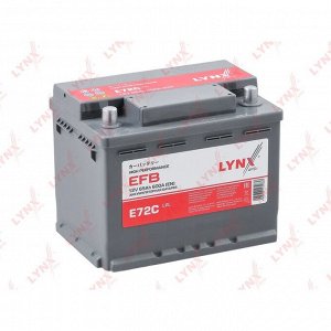 Аккумулятор LYNXauto LN2R/L2R, 65Ач, CCA 600A, необслуживаемый, технология EFB, арт. E72C