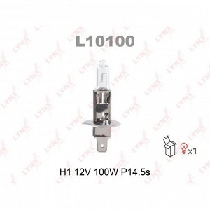 Лампа галогенная LYNXAuto H1 (P14.5s, T8), 12В, 100Вт, 3200К, 1 шт, арт. L10100