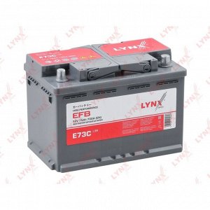Аккумулятор LYNXauto LN3/L3 L, 75Ач, CCA 700А, необслуживаемый, технология EFB, арт. E73C