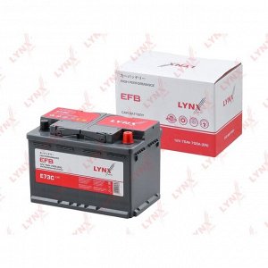 Аккумулятор LYNXauto LN3/L3 L, 75Ач, CCA 700А, необслуживаемый, технология EFB, арт. E73C