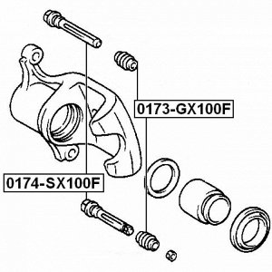 Направляющая тормозного суппорта Febest, передняя, арт. 0174-GX100F