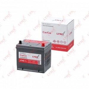 Аккумулятор LYNXauto 65D23L, 60Ач, CCA 500А, необслуживаемый, арт. J14C