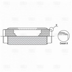 Гофра глушителя Trialli, Innerbraid, 70x200мм, арт. FT 70200