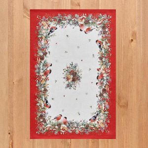 Подарочный набор полотенец Морозко.Снегири 40x60 см из 100% хлопка, белый твил