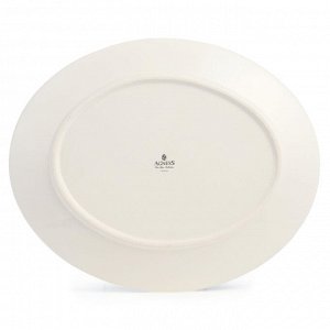 Новогоднее керамическое блюдо AGNESS 31,5×25,5 см – праздничное украшение стола, 1 шт.