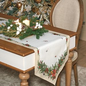 Дорожка для стола Celebration из твиловой хлопковой ткани, бежевый, 45×145 см, 1 шт.