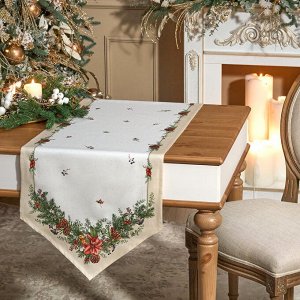 Дорожка для стола Celebration из твиловой хлопковой ткани, бежевый, 45×145 см, 1 шт.