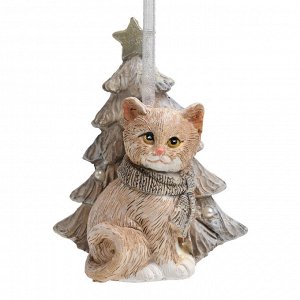 Ёлочная игрушка «Милый котик» из полистоуна, 6×4×8 см, 1 шт.