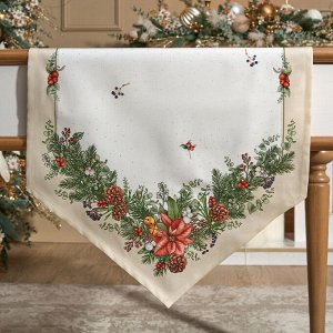 Дорожка для стола Celebration из твиловой хлопковой ткани, бежевый, 45×145 см, 1 шт.