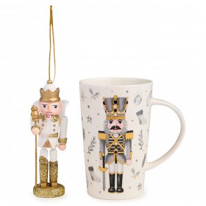 Подарочный набор Lefard Nutcracker: фарфоровая кружка 385 мл и ёлочная игрушка, 1 шт.