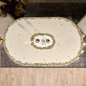 Овальная хлопковая скатерть «Щелкунчик», твил, 140×300 см, бежевый
