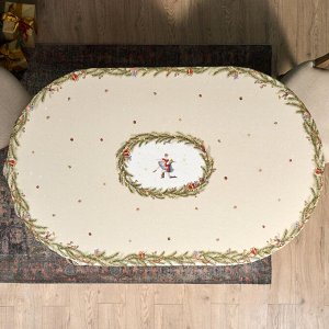 Овальная хлопковая скатерть «Щелкунчик», твил, 140×300 см, бежевый