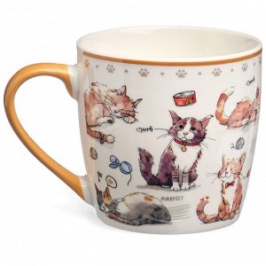 Подарочный фарфоровый набор для завтрака «Cats» (салатник 500 мл, кружка 345 мл), 1 шт.