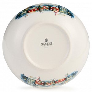 Праздничный керамический салатник AGNESS "С Новым годом!" 16,5 см, 1 шт.