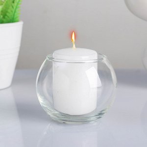 Ваза-шар стеклянная "Кюгель" с белой свечой, 7,5?6 см