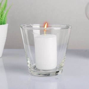 Подсвечник стеклянный "Тило" с белой свечой, 12,7?12 см