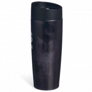 Термокружка AGNESS BOSS 360 мл — нержавеющая сталь 18/10, вакуумная изоляция с медной прослойкой, крышка с кнопкой-стоппером
