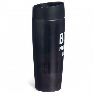 Термокружка AGNESS BOSS 360 мл — нержавеющая сталь 18/10, вакуумная изоляция с медной прослойкой, крышка с кнопкой-стоппером