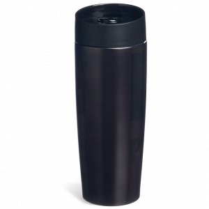 Термокружка AGNESS BOSS 360 мл — нержавеющая сталь 18/10, вакуумная изоляция с медной прослойкой, крышка с кнопкой-стоппером