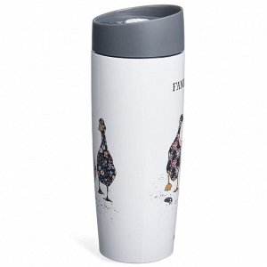 Термокружка AGNESS Family Farm 360 мл — вакуумная нержавеющая сталь 18/10, герметичная крышка со стоппером